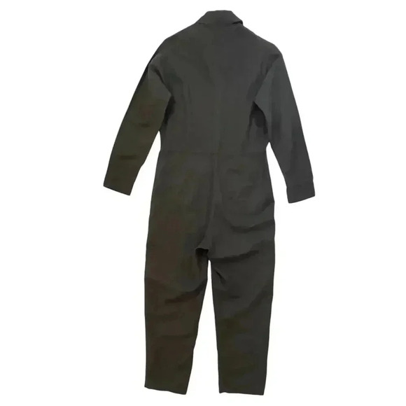 Quince Cotton Linen Twill Long Sleeve Coverall Jumpsuit - Charcoal Gray - Size S - Picture 3 of 7